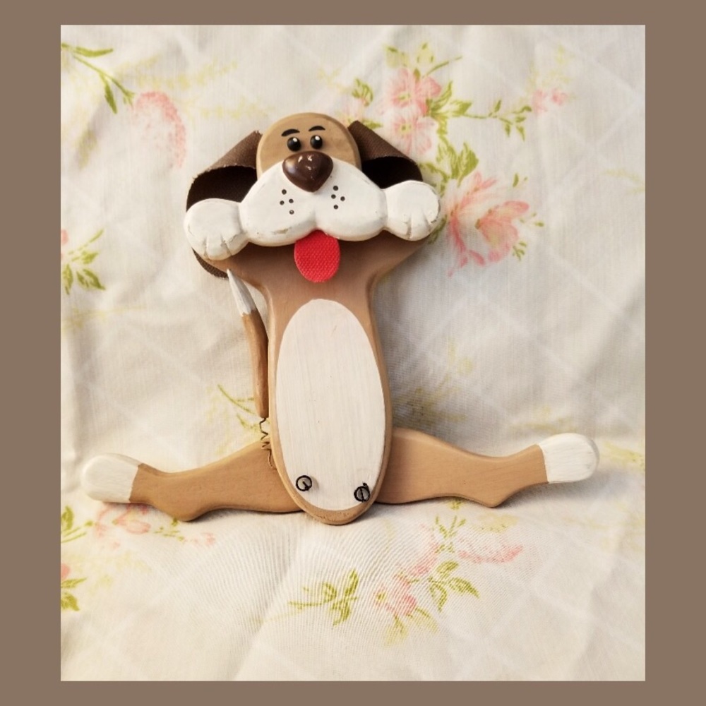 Cutest BIG 10” Wooden Puppy Dog w/Moveable Legs Mechanical Toy Figure